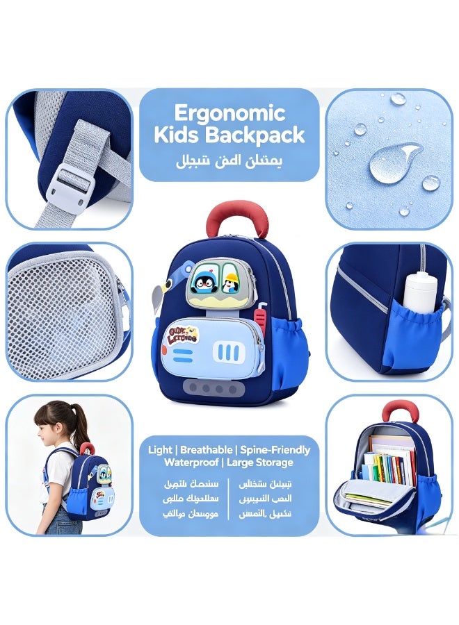 حقيبة ظهر أطفال تصميم حفارة ثلاثية الأبعاد 3-5 سنوات – سعة كبيرة ومقاومة للماء – خفيفة وحافظة للظهر - Image 3