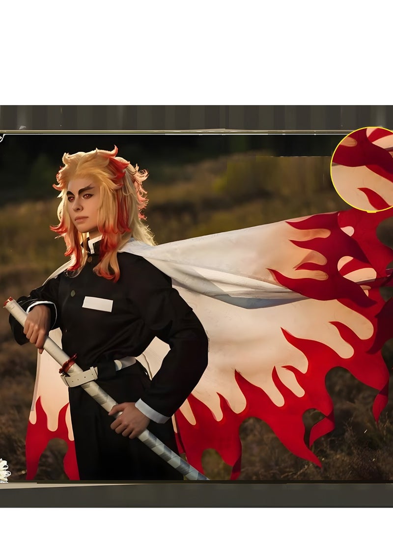 Al Aoyama Kids Kyojuro Rengoku Cosplay Costume for Boys Kyojuro Rengoku Uniform Kimetsu no Yaiba Outfit - Image 2