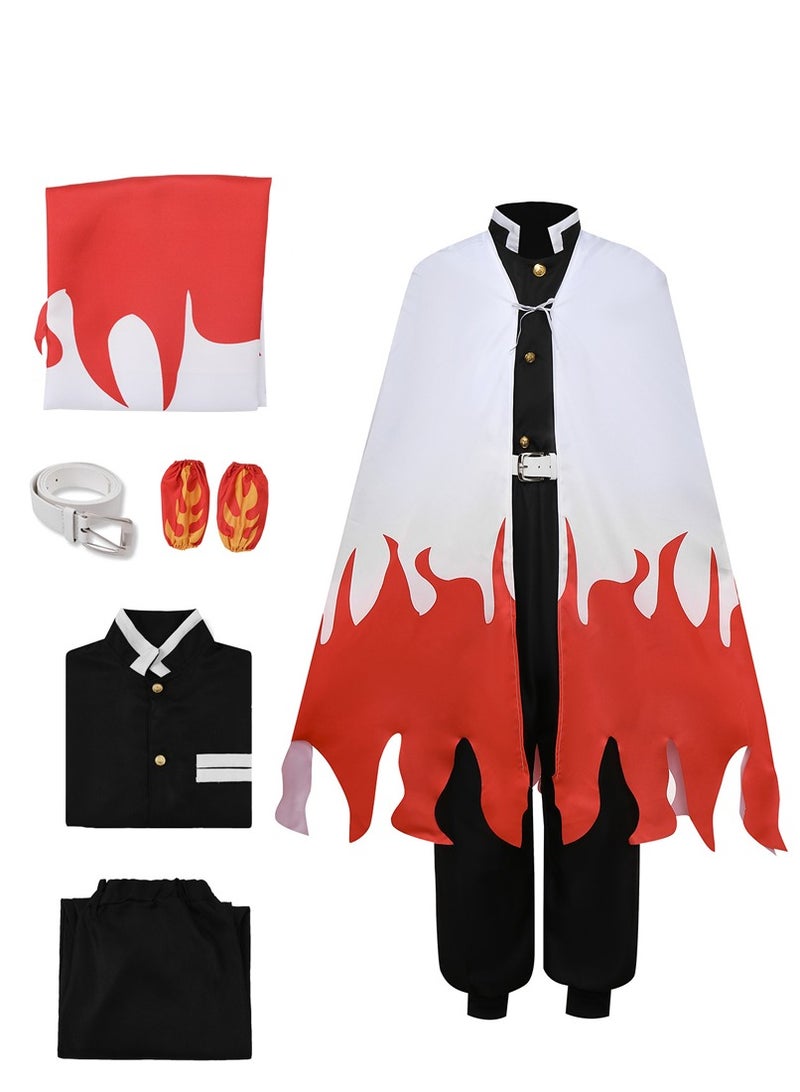 Al Aoyama Kids Kyojuro Rengoku Cosplay Costume for Boys Kyojuro Rengoku Uniform Kimetsu no Yaiba Outfit - Image 3