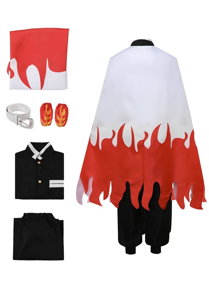 Al Aoyama Kids Kyojuro Rengoku Cosplay Costume for Boys Kyojuro Rengoku Uniform Kimetsu no Yaiba Outfit - Image 4
