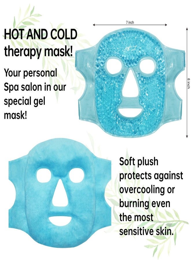 Cold Face Eye Mask Ice Pack | Gel Beads Hot & Cold Therapy Mask for Face | Puffy Eyes, Dark Circles, Headache Relief & Skin Care Spa Mask | Adjustable Strap Reusable Facial Cooling Mask for Women & Men - Image 5