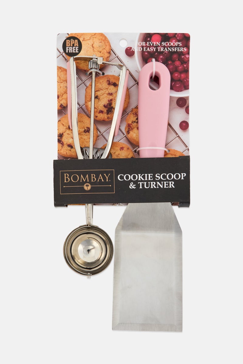 Bombay 2 Pcs Cookie Scoop And Turner Set, Old Rose - Image 1