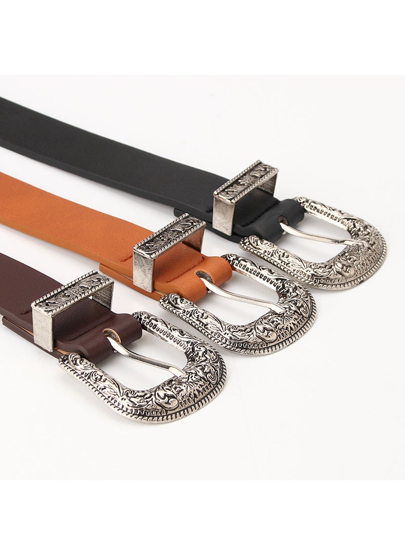 Generic - Classic Ladies Retro Pin Buckle Belt Cool Versatile Fashion Black - Image 1