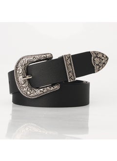 Classic Ladies Retro Pin Buckle Belt Cool Versatile Fashion Black