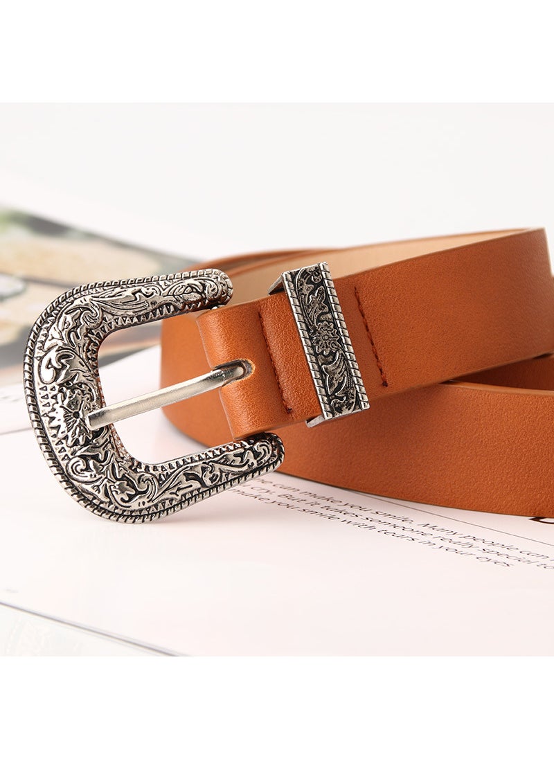 Generic - Classic Ladies Retro Pin Buckle Belt Cool Versatile Fashion Black - Image 1