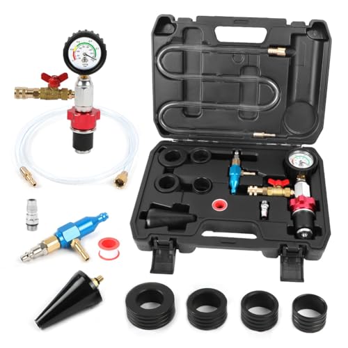 KAISAL Coolant Vacuum Refill Kit Time-saving Vacuum Coolant Refill Kit Well-sealed Cooling System Vacuum Purge & Refill Kit with Pressure Gauge, 5 Sizes Adapters, Long Coolant Filling Hose for All Vehicles - Image 1