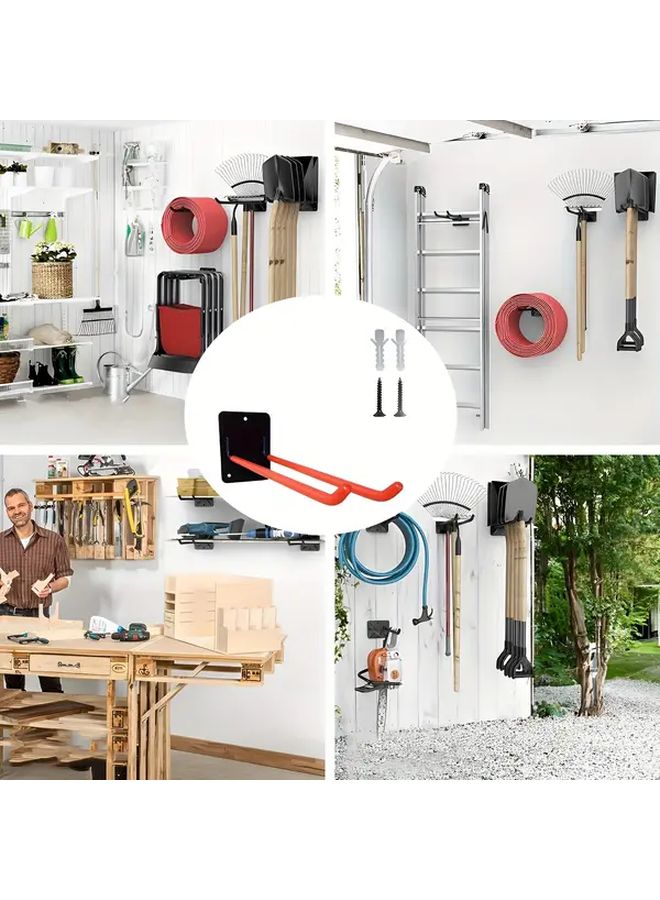 Wall Mounted Garden Tool Organizer 3Pcs Set Two Color Garage Storage Hooks - Image 1
