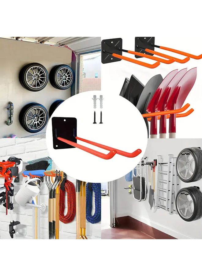 Wall Mounted Garden Tool Organizer 3Pcs Set Two Color Garage Storage Hooks - Image 5