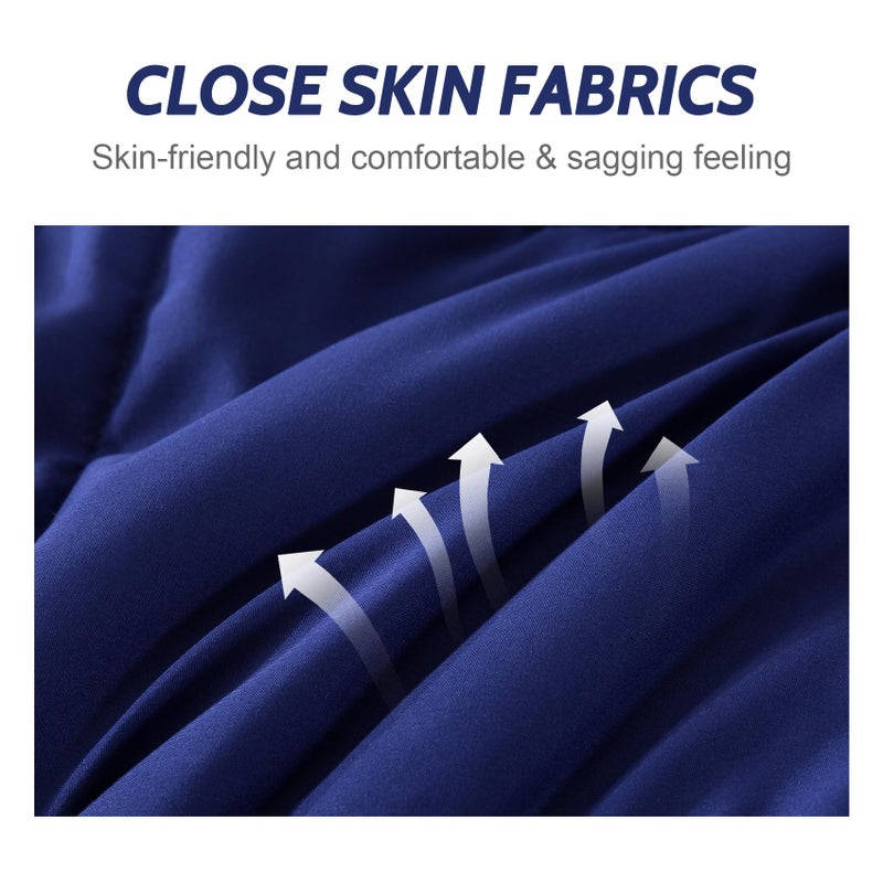 Decroom Lightweight Full Comforter Set with 2 Pillow Sham - 3 Pieces Set - Quilted Down Alternative Comforter/Duvet Insert for All Season - Blue/Grey - Full Size - Image 5