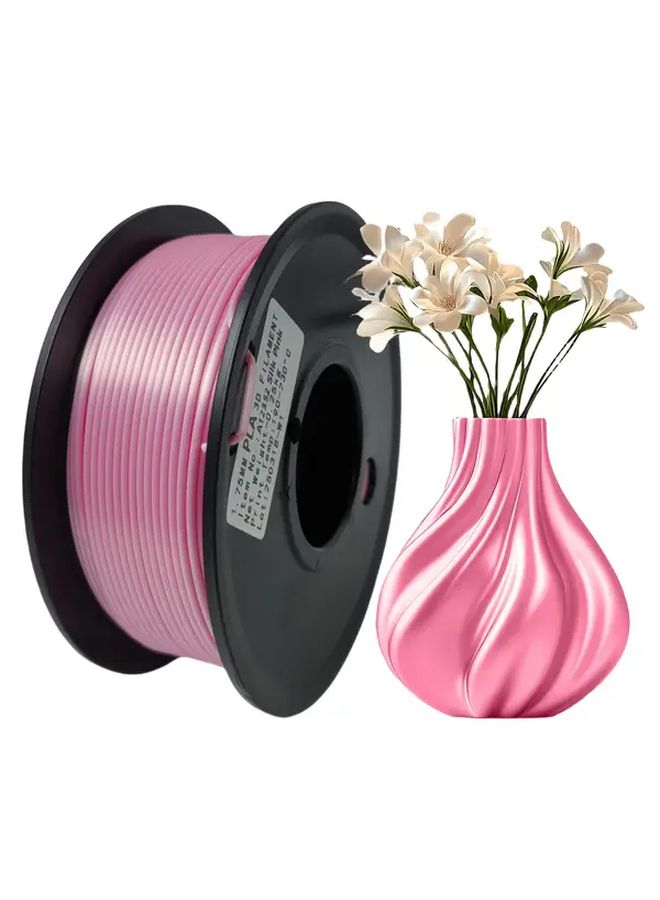 Silk Pink PLA 3D Printer Filament 1.75mm 250g Spool Compatible with FDM Printers - Image 1