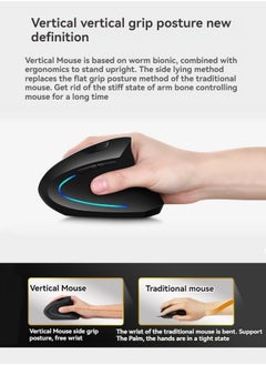 M MIAOYAN Wireless Bluetooth Vertical Mouse Ergonomic Notebook USB Dual-mode Multi-function Mouse  - Image 3