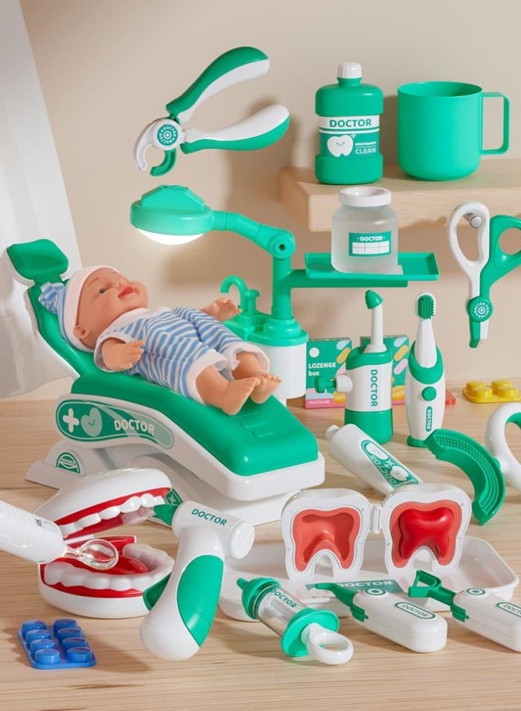 CALL PLAY Doctor set With Pretend Play Set of Teeth And Dental Accessories (25 Toy Pieces) Pretend Dentist Play Set, For Kids Ages 3+ - Image 1