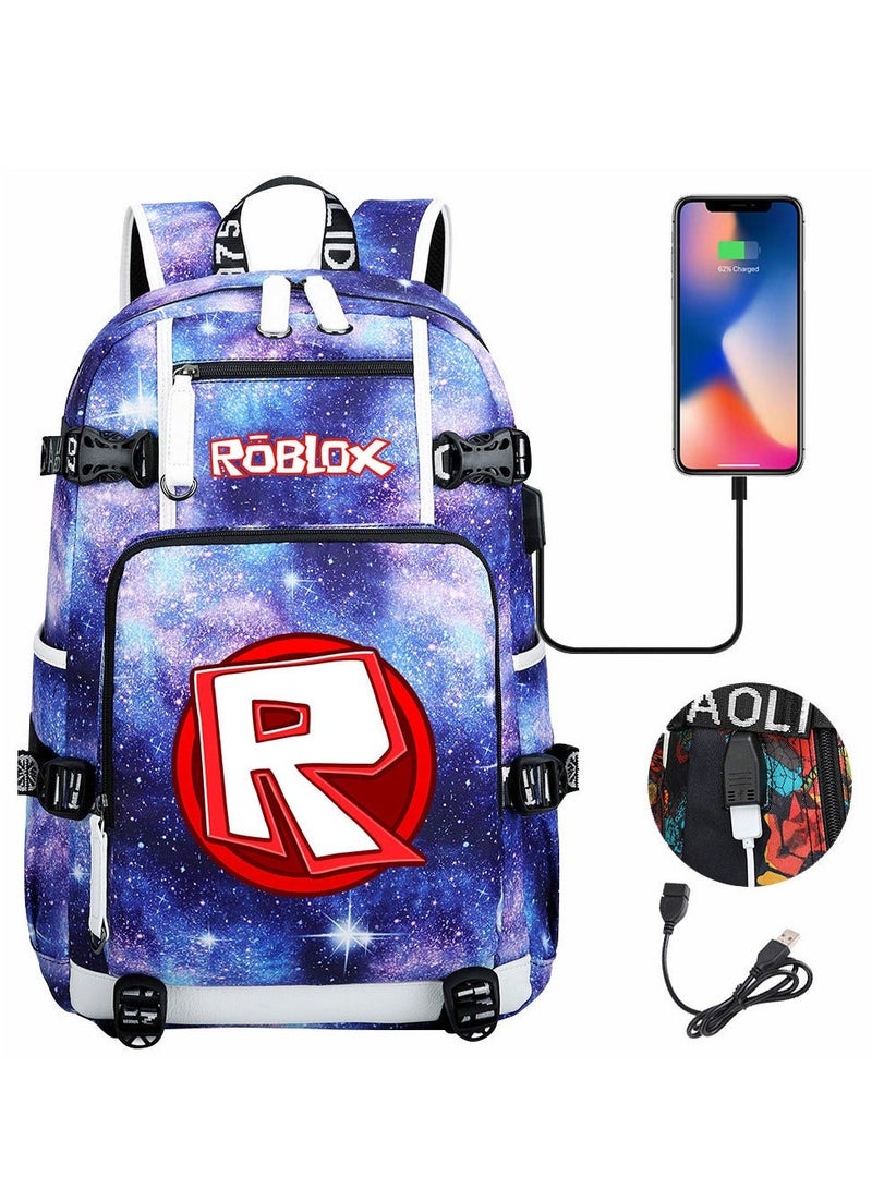 Roblox USB Headset Teen Casual Travel Backpack
