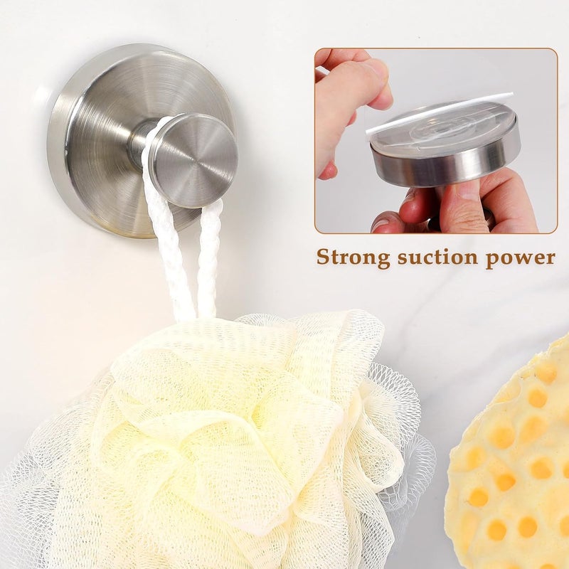 Garneck 2pcs Sus304 Stainless Steel Shower Door Hooks Suction Cups, Towel and Clothes Hanging Hooks for Glass Doors, Tiles, Bathroom and Kitchen Storage - Image 3