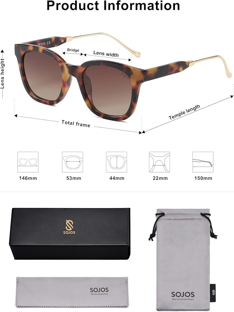 Sojos Classic Square Polarized Sunglasses Womens Mens Retro Trendy UV400 Sunnies SJ2050 - Image 5