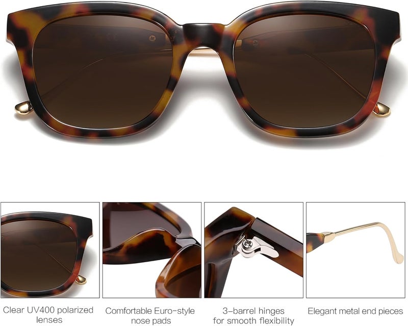 Sojos Classic Square Polarized Sunglasses Womens Mens Retro Trendy UV400 Sunnies SJ2050 - Image 4