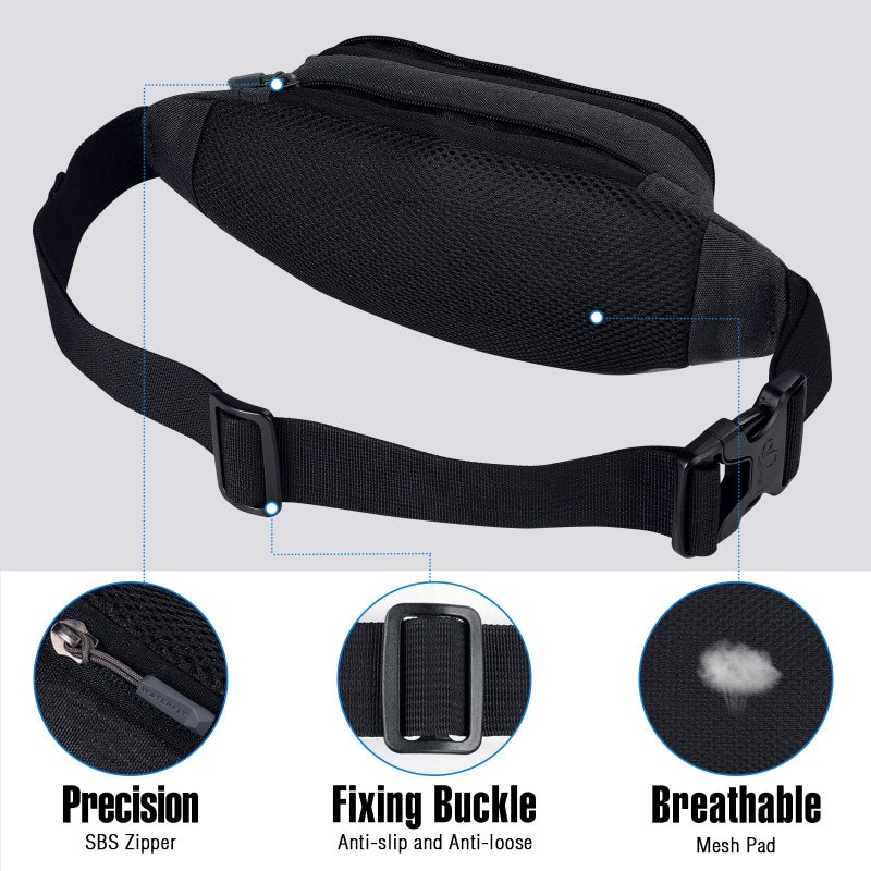 WATERFLY Fanny Pack Waist Bag: Small Hip Pouch Bum Bag Fannie Pack Phanny Fannypack Waistpack Bumbag Beltbag Sport Slim Fashionable for Jogging Hiking Hiker Woman Man - Image 5