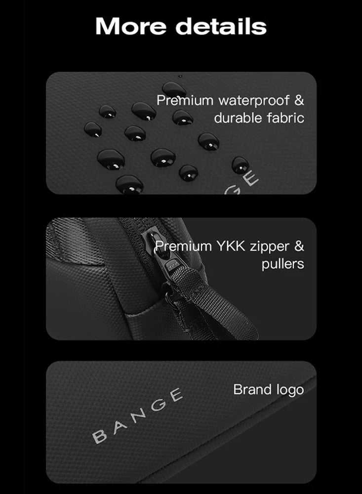 BANGE Portable Electronics Case for Travel – Electronic Accessories Organizer for Cables, Chargers, Hard Drives, SD Cards & More | Water-Resistant Shockproof Travel Storage - Black - Image 5