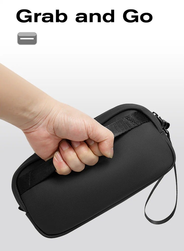 BANGE Portable Electronics Case for Travel – Electronic Accessories Organizer for Cables, Chargers, Hard Drives, SD Cards & More | Water-Resistant Shockproof Travel Storage - Black - Image 3