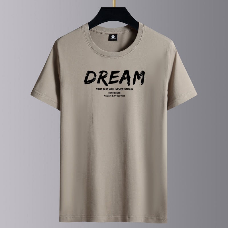 Short-sleeved T-shirt Men's Summer White Teen Trendy Casual Clothes Round Neck Men's Top Half-sleeved Men's T-shirt - Image 1