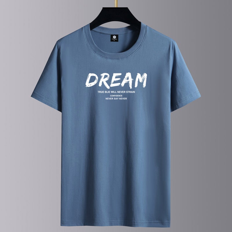 Short-sleeved T-shirt Men's Summer White Teen Trendy Casual Clothes Round Neck Men's Top Half-sleeved Men's T-shirt - Image 2