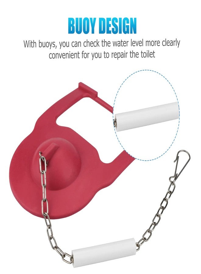 Ullnosoo Toilet Flapper Replacement for Kohler, 2 Pack Toilet Tank Parts for Kohler Hinge-Style Parts 84995 and 1000490 with Chain Hinges and 2 Plastic Buoys Ullnosoo for Water Saving Red - Image 3