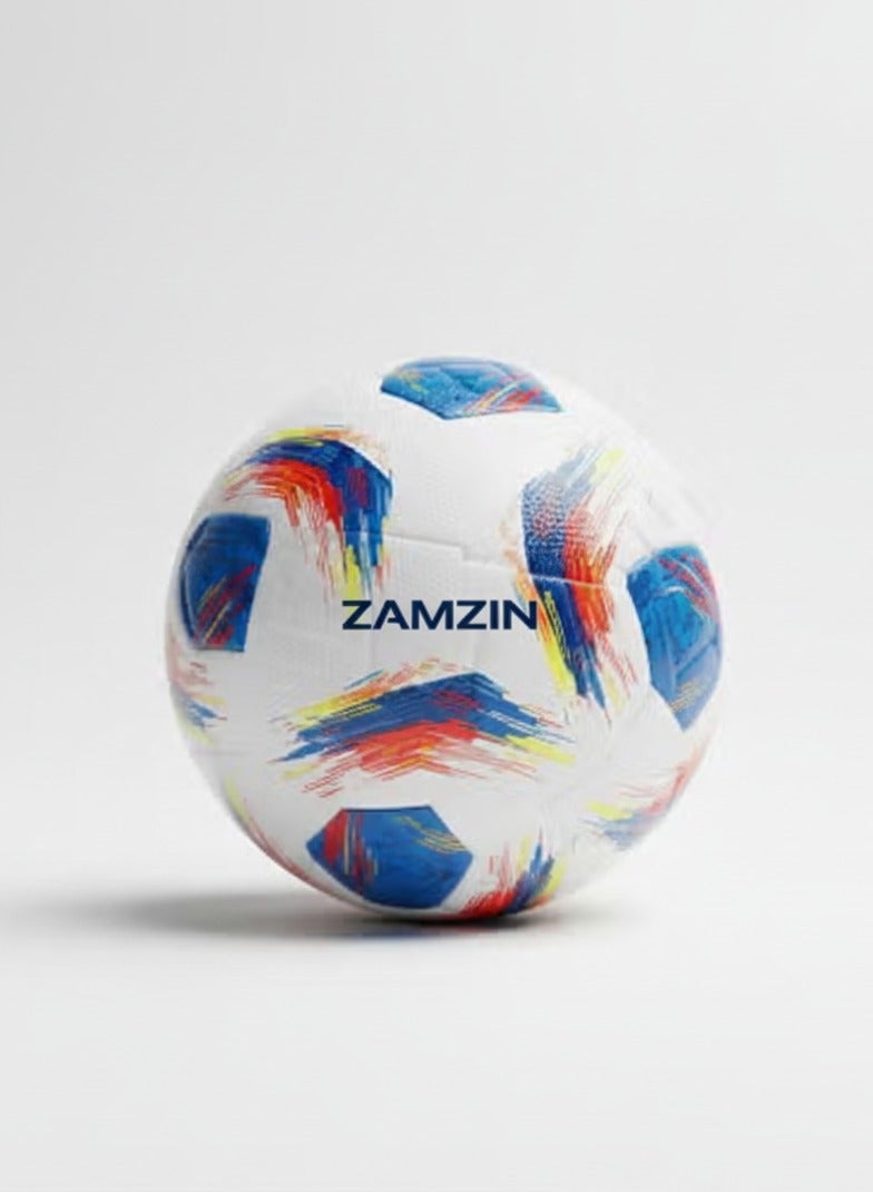 ZAMZIN FIFA World Cup 2022 Soccer Ball with Air Pump – Official Replica Training Football – Size 5, Durable PU Material, Ideal for Practice, Match, and Outdoor Play - Image 1