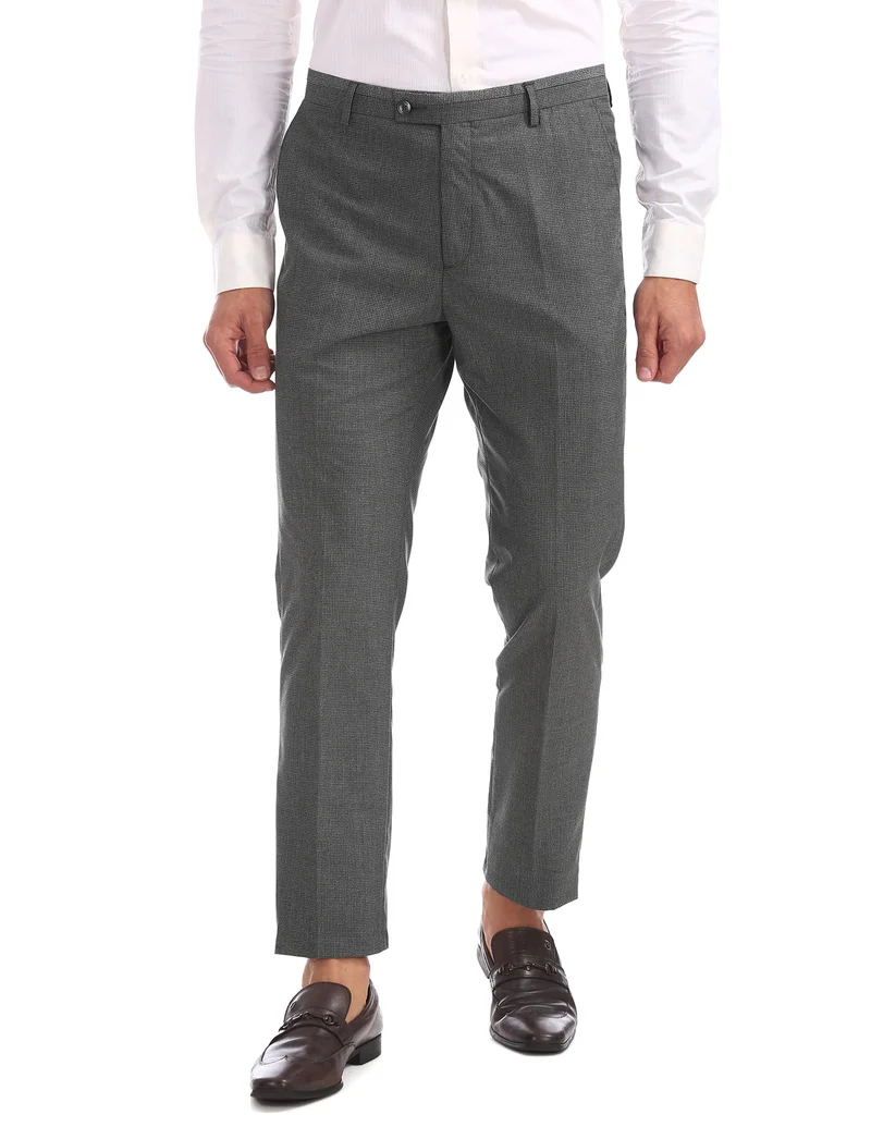 Tapered Fit Flat Front Trousers
