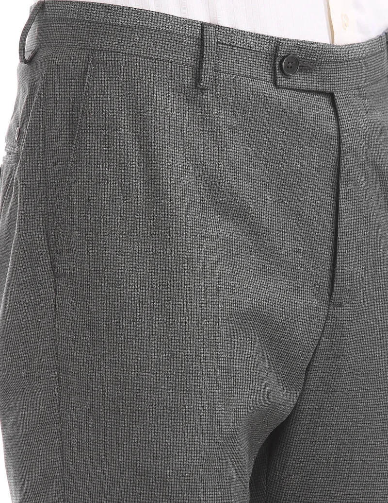 Arrow Charcoal Tapered Fit Flat Front Trousers for Men | Best Price UAE