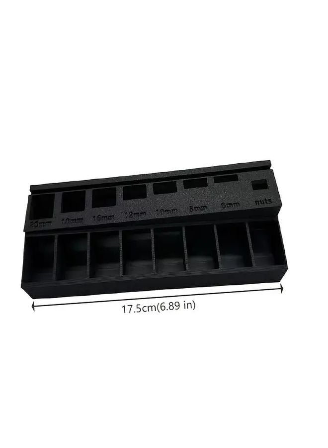 Black M3 Bolt Sorter Tray With 7 Measuring Slots For Screw Hardware Organization - Image 4