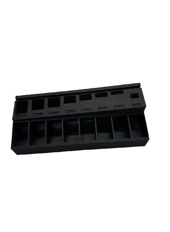 Black M3 Bolt Sorter Tray With 7 Measuring Slots For Screw Hardware Organization - Image 1