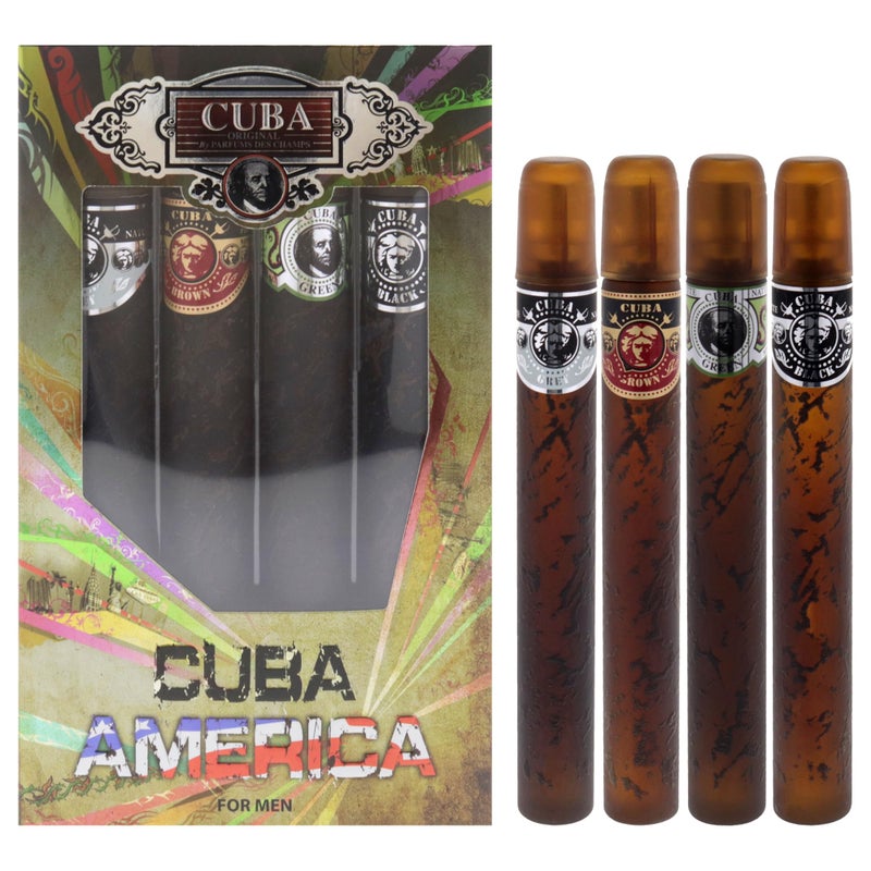 Cuba طقم كوبا أمريكا 4 قطع، 4X35 مل (أسود، بني، أخضر، رمادي) - Image 1