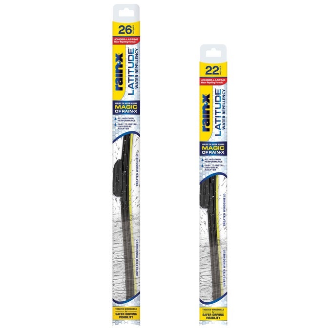 Rainx 810237 Latitude 2In1 Water Repellent Wiper Blades 26 And 22 Windshield Wipers Pack Of 2 Automotive Replacement Windshield Wiper Blades With Patented Rainx Water Repellency Formula