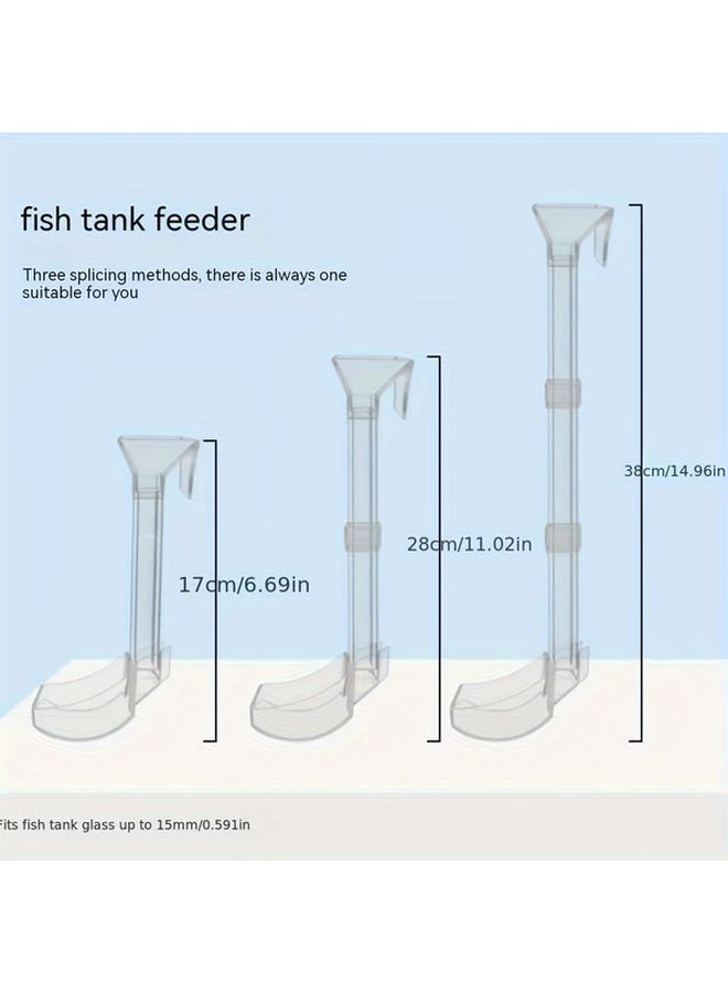 Small Acrylic Automatic Fish Feeder Gravity Dispenser Anti Float No Battery - Image 2