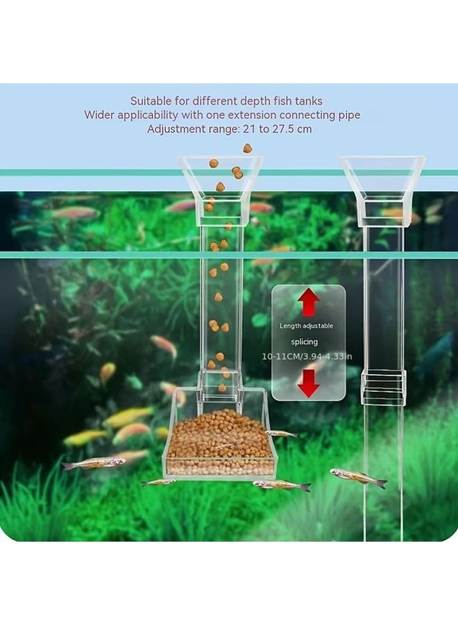 Small Acrylic Automatic Fish Feeder Gravity Dispenser Anti Float No Battery - Image 3
