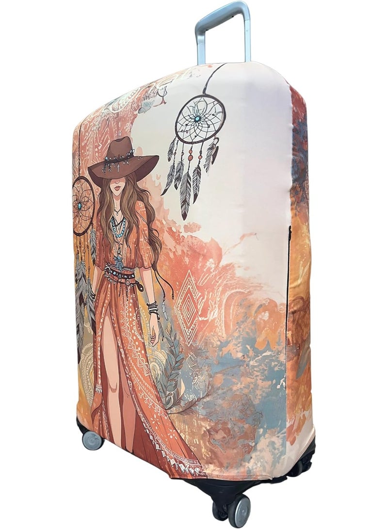 natOnat Travel Luggage Cover Protector - Suitcase Cover - Stretchy, Washable Spandex & Polyester - Protects Against Dirt & Scratches - Wildfern Design - Fits 48-53 CM Height (Small) - Image 4
