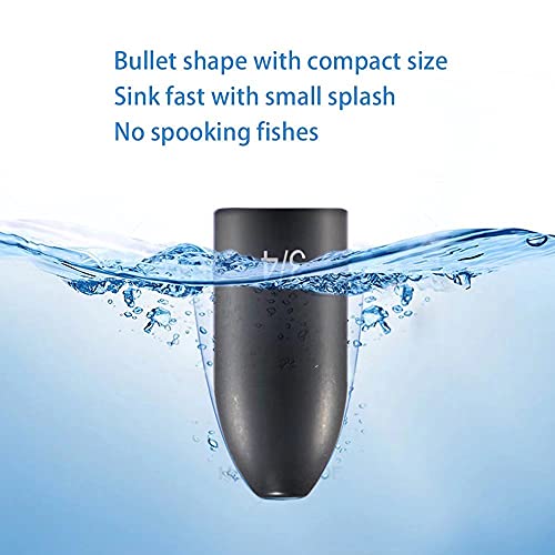 Fishfun 8Pcs Tungsten Bullet Fishing Weights, 3/8oz, 1/2oz, 1/4oz, 3/16 oz, Black Anodized Worm Weights Sinkers Kit, Sizes Laser-Engraved, No Abrasion, Never Chip and Sensitive - Image 5