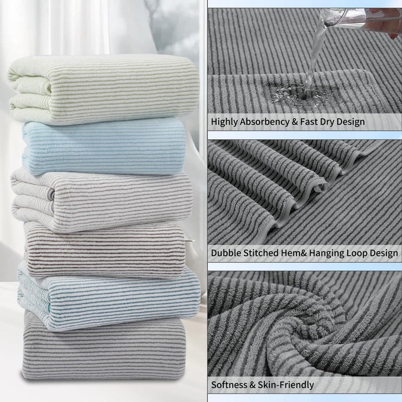 JessyHome 4 Piece Bath Towel Set 35""x70""Oversized Bath Towel for Bathroom Ultra Soft Fluffy Extra Large Bath Sheet Luxury Premium Bathroom Towel Highly Absorbent Quick Dry Shower Towel for Bathroom Hotel Spa - Image 3