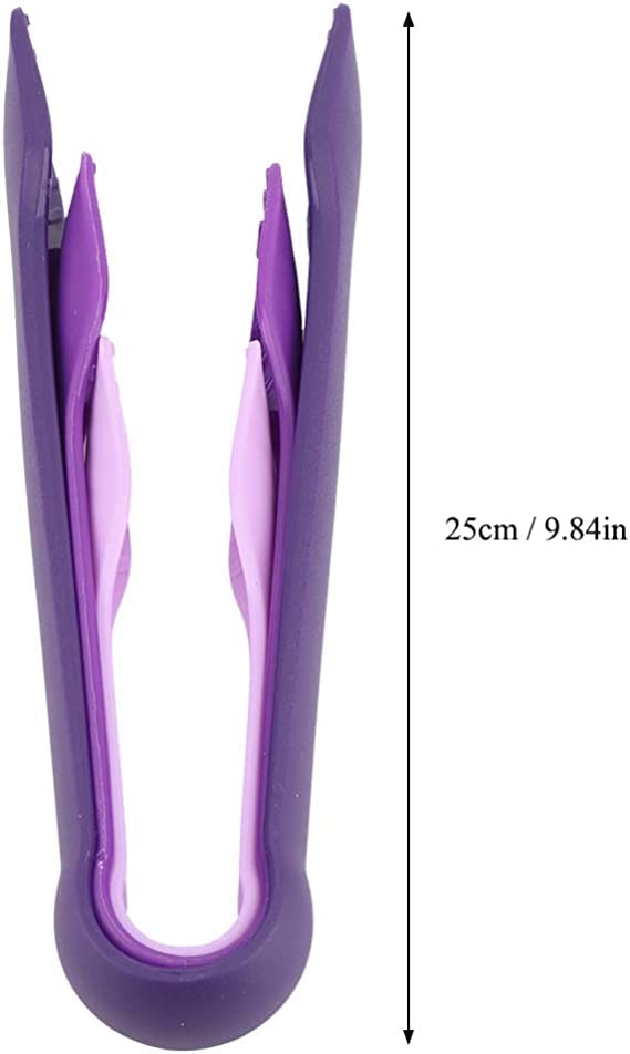 PRAYAS 3Pcs Kitchen Tongs, Multifunctional Silicone Tong Cooking Tongs Food Clamps Salad Clip Kitchen Baking Cooking Tool (Purple) - Image 2