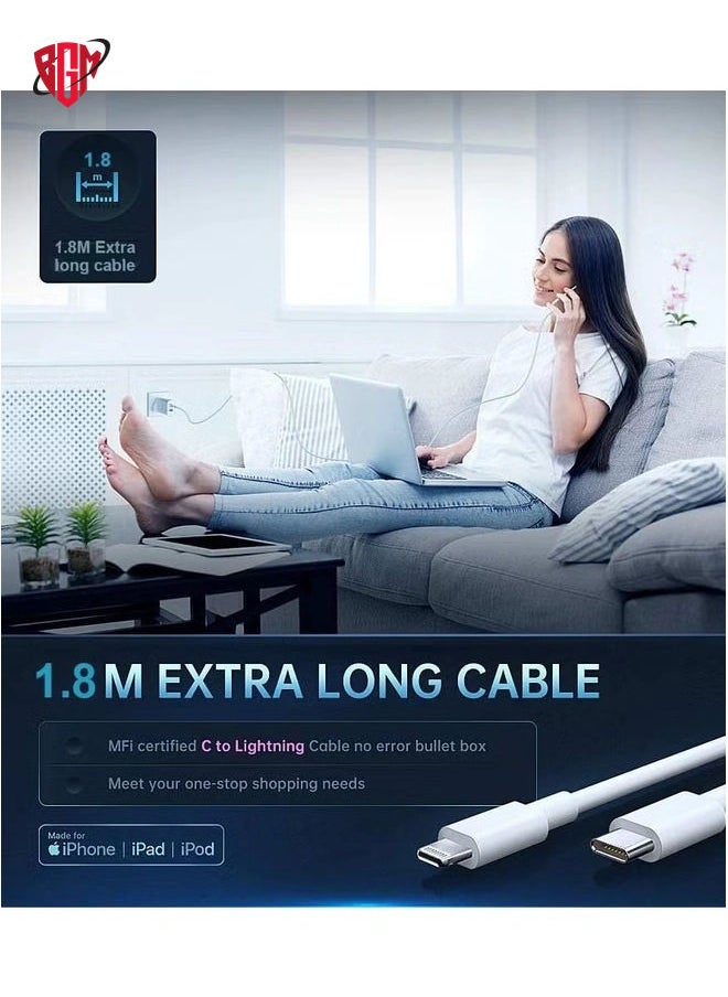 [Apple MFi Certified] iPhone Fast Charger, Veetone 20W PD Type C Power Wall Charger Travel Plug with 6FT USB C to Lightning Quick Charge Sync Cord Compatible for iPhone 13/12/11/XS/XR/X 8/SE 2020/iPad