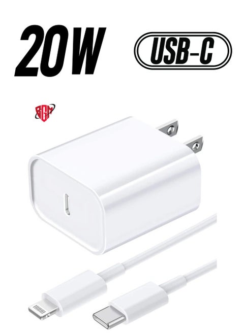 [Apple MFi Certified] iPhone Fast Charger, Veetone 20W PD Type C Power Wall Charger Travel Plug with 6FT USB C to Lightning Quick Charge Sync Cord Compatible for iPhone 13/12/11/XS/XR/X 8/SE 2020/iPad