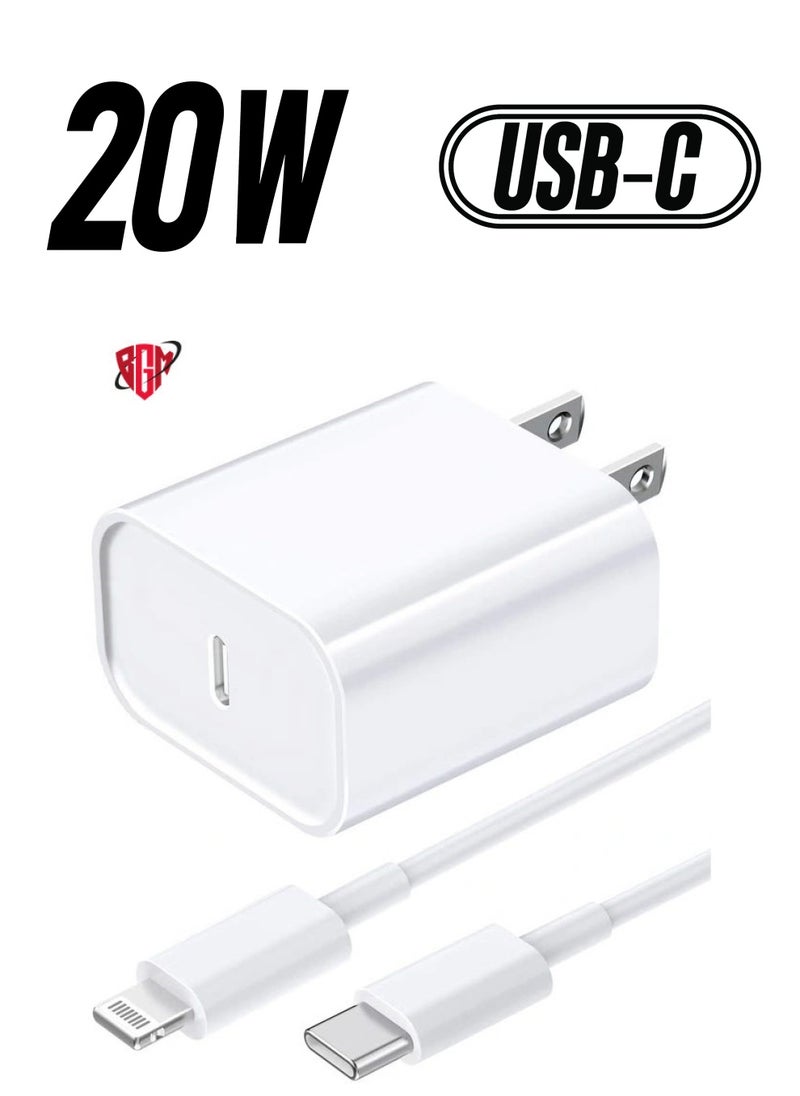 [Apple MFi Certified] iPhone Fast Charger, Veetone 20W PD Type C Power Wall Charger Travel Plug with 6FT USB C to Lightning Quick Charge Sync Cord Compatible for iPhone 13/12/11/XS/XR/X 8/SE 2020/iPad