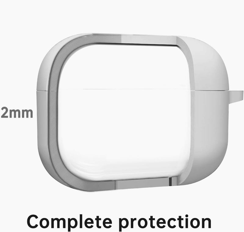 Emoh Roced for Apple Airpods 4th Generation Case Cover(2024), Silicone Case with Cleaner Kit & Keychain Compatible Compatible with Airpods 4 (Light Grey) - Image 5