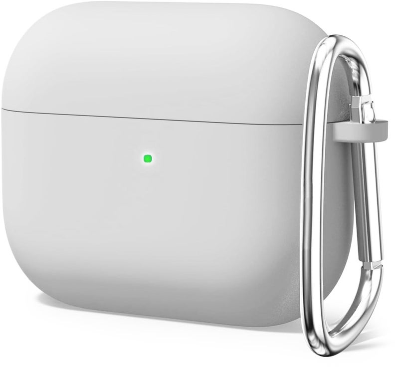 Emoh Roced for Apple Airpods 4th Generation Case Cover(2024), Silicone Case with Cleaner Kit & Keychain Compatible Compatible with Airpods 4 (Light Grey) - Image 1