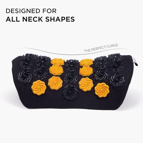 Core Asana Cotton Acupressure Massager Pillow, Orthopedic Cervical Pillow for Neck Pain and Shoulder Pain Relief | Reduce Stress and Tension with Neck Pillow Massager (Onyx Black) - Image 2