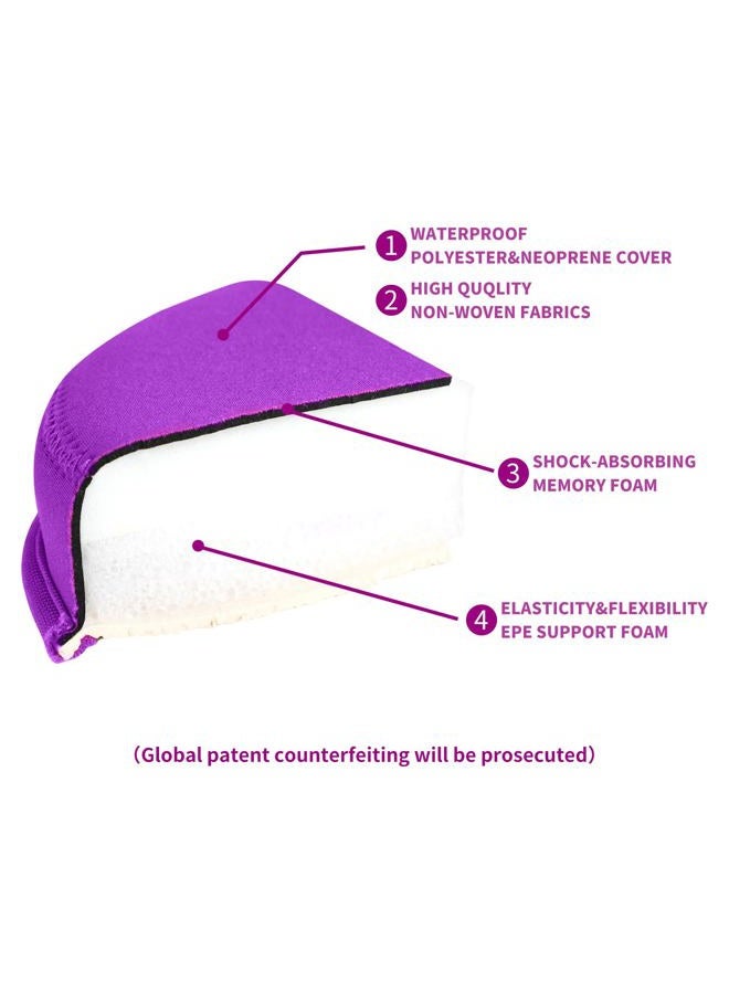 ECOESPTI Yoga Knee Pad, 1.57 Inch Thick, Memory Foam and EPE Foam, for Knees Elbows Wrist Hands Head Yoga Pilates Work Out Kneeling Pad, Exercise Mat 2 purple - Image 3