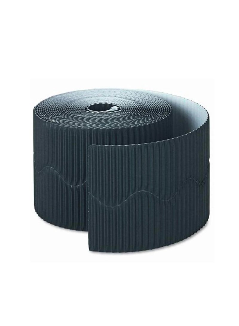 Terabyte Corrugated Display Borders for School Classroom Decorations,Black Border Rolls for Displays Border Rolls Corrugated Backing Paper for Wall Displays School (Width 10cm x  Length 15cm) Black - Image 1