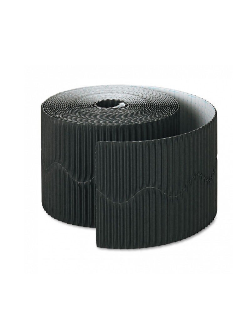 Terabyte Corrugated Display Borders for School Classroom Decorations,Black Border Rolls for Displays Border Rolls Corrugated Backing Paper for Wall Displays School (Width 10cm x  Length 15cm) Black - Image 3