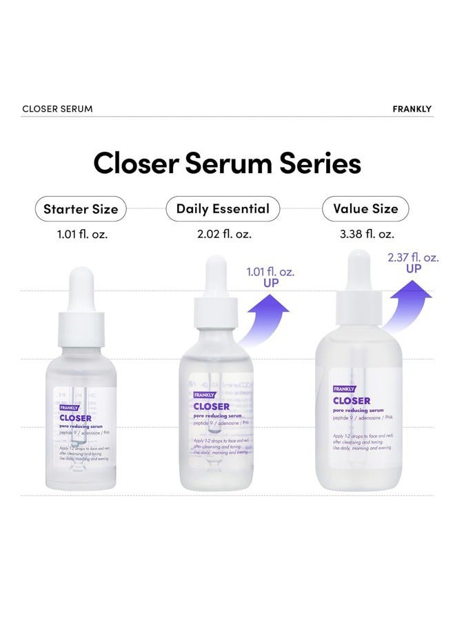 FRANKLY Closer Serum Jumbo | Pore Minimizer Serum | 9 Peptides, Vegan Collagen, Adenosine, PHA | Korean Pore Minimizer for Glass Skin, Anti-Aging, Hydration, Elasticity | 2.03 fl oz - Image 3