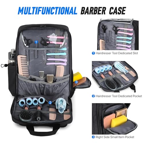 RUCYEN Barber Bag Large Capacity Barber Case Travel Hairdresser Organizer Supplies Bag Hairstylist Backpack for Hair Cutting Tools - Image 3
